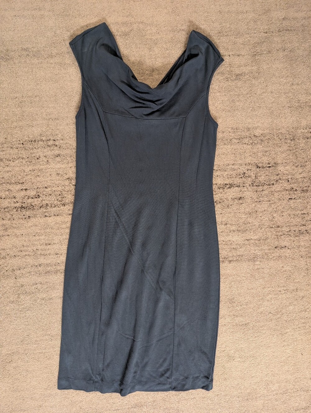 Ann Taylor Sleeveless Cowl Neck Midi Dress in Blue